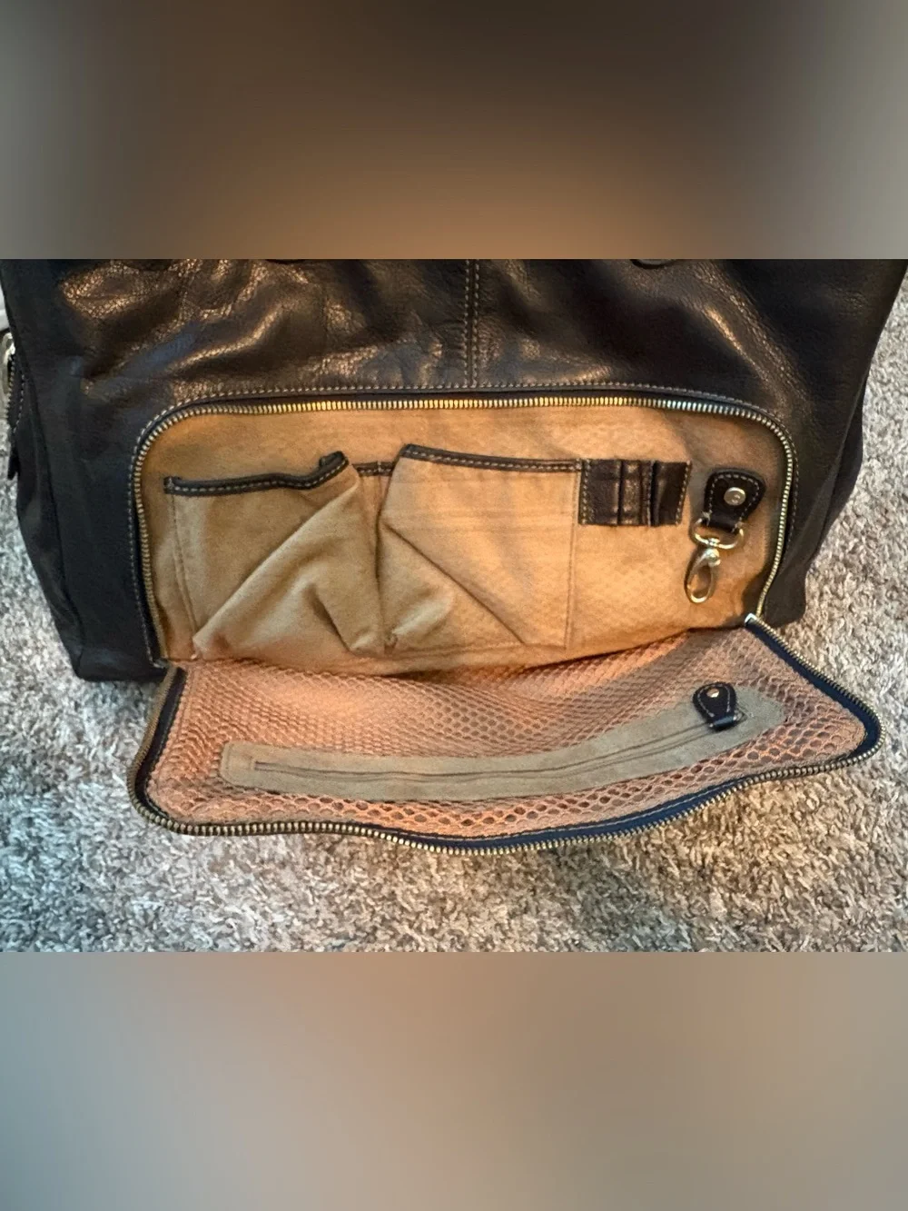 Liz Claiborne black leather satchel tote bag purse